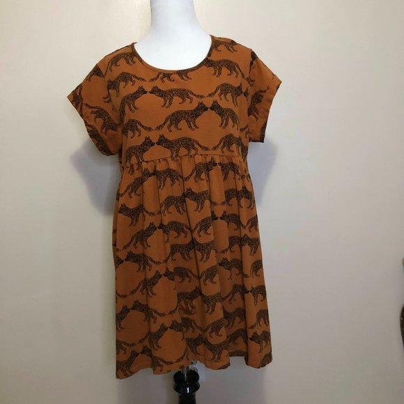 ASOS Coyote Black & Orange Smock Dress (0) - Picture 1 of 4